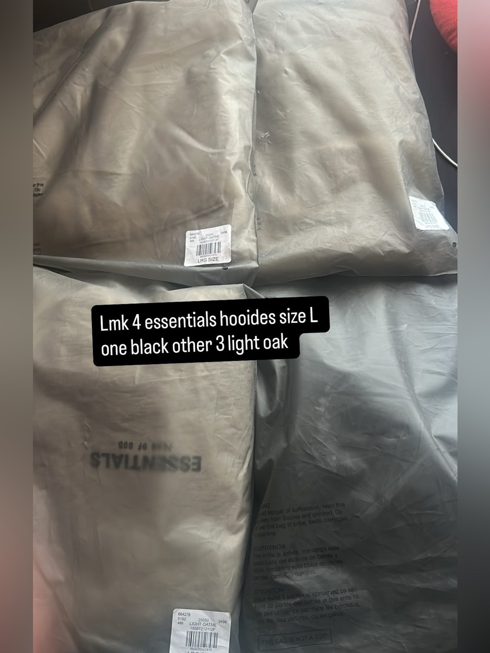 Essentials Kids Sweatpants in Light Oak and Black